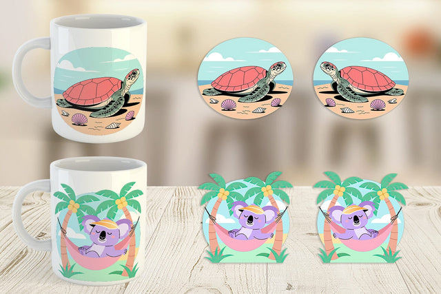 Mug Wrap Vacation Animals Sublimation artnoy 