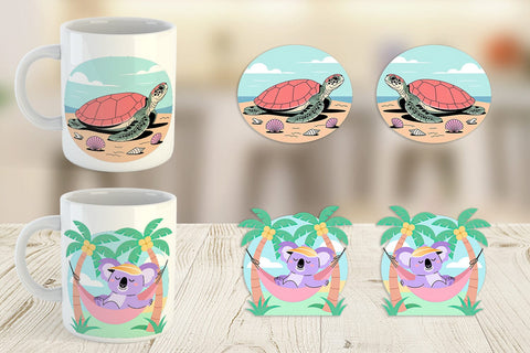 Mug Wrap Vacation Animals Sublimation artnoy 