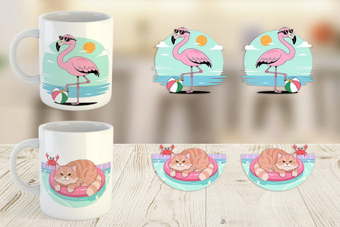 Mug Wrap Vacation Animals Sublimation artnoy 