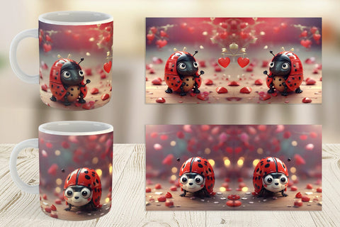 Mug Wrap Valentine Animal Ladybug Sublimation artnoy 