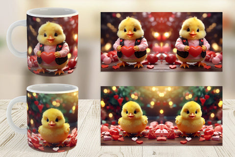 Mug Wrap Valentine Baby Chicken Sublimation artnoy 