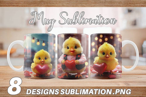 Mug Wrap Valentine Baby Chicken Sublimation artnoy 