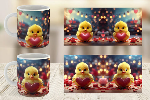 Mug Wrap Valentine Baby Chicken Sublimation artnoy 