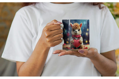 Mug Wrap Valentine Baby Llama Sublimation artnoy 