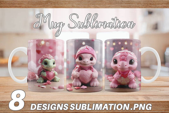 Mug Wrap Valentine Baby Turtle Sublimation artnoy 