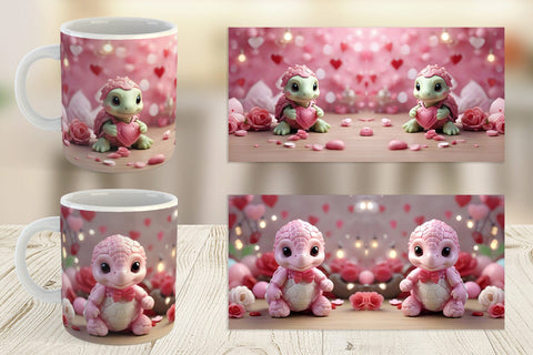 Mug Wrap Valentine Baby Turtle Sublimation artnoy 