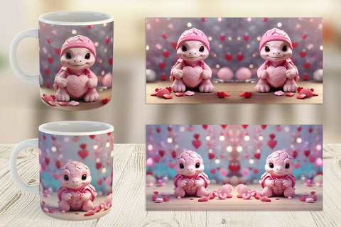 Mug Wrap Valentine Baby Turtle Sublimation artnoy 