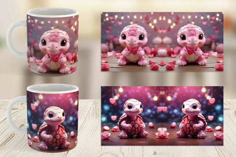 Mug Wrap Valentine Baby Turtle Sublimation artnoy 