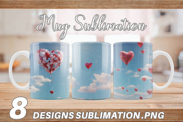 Mug Wrap Valentine Balloon Sublimation artnoy 