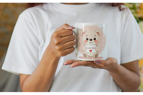 Mug Wrap Valentine Bear Cartoon Sublimation artnoy 