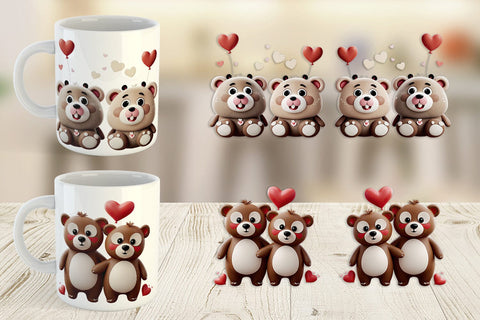 Mug Wrap Valentine Bear Sublimation artnoy 