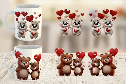 Mug Wrap Valentine Bear Sublimation artnoy 