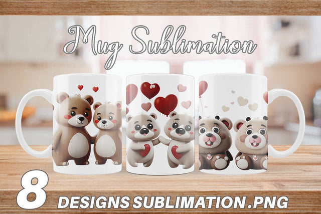 Mug Wrap Valentine Bear Sublimation artnoy 
