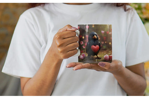 Mug Wrap Valentine Bird Crow Sublimation artnoy 
