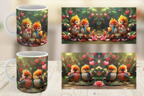 Mug Wrap Valentine Bird Paradise Sublimation artnoy 