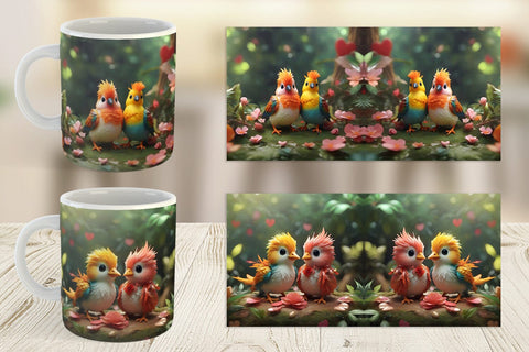 Mug Wrap Valentine Bird Paradise Sublimation artnoy 