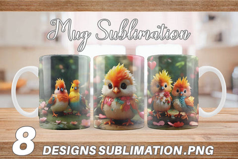 Mug Wrap Valentine Bird Paradise Sublimation artnoy 