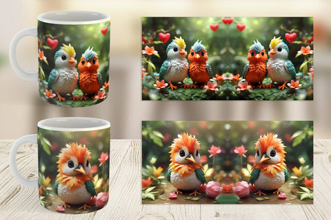 Mug Wrap Valentine Bird Paradise Sublimation artnoy 