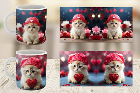 Mug Wrap Valentine Birman Cat Sublimation artnoy 