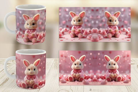 Mug Wrap Valentine Bunny Sublimation artnoy 