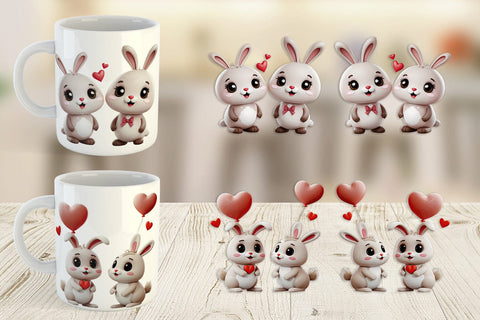 Mug Wrap Valentine Bunny Sublimation artnoy 