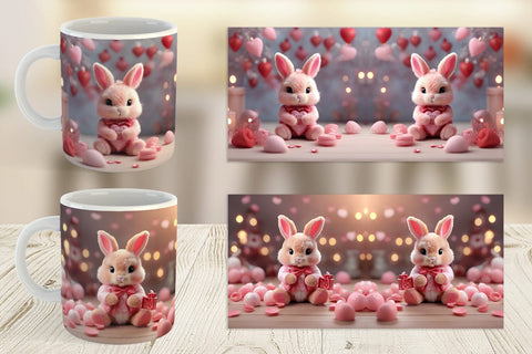 Mug Wrap Valentine Bunny Sublimation artnoy 