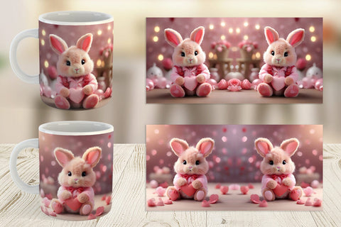 Mug Wrap Valentine Bunny Sublimation artnoy 