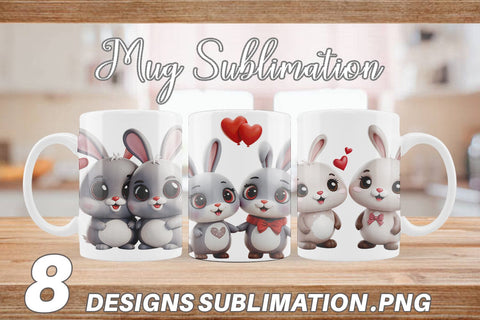Mug Wrap Valentine Bunny Sublimation artnoy 