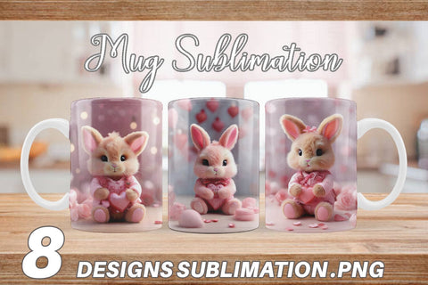 Mug Wrap Valentine Bunny Sublimation artnoy 