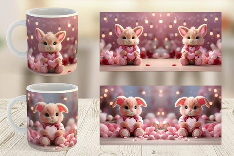 Mug Wrap Valentine Bunny Sublimation artnoy 