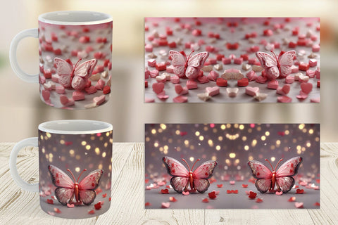 Mug Wrap Valentine Butterfly Sublimation artnoy 
