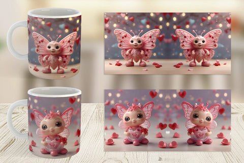 Mug Wrap Valentine Butterfly Sublimation artnoy 