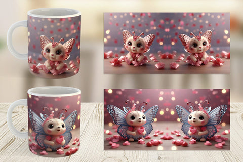 Mug Wrap Valentine Butterfly Sublimation artnoy 