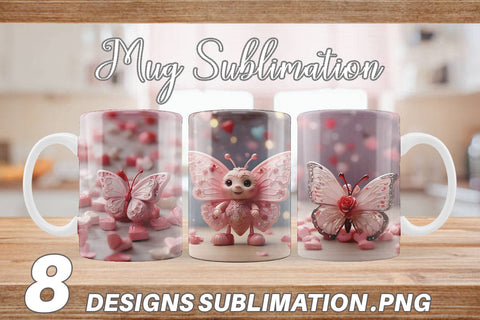 Mug Wrap Valentine Butterfly Sublimation artnoy 