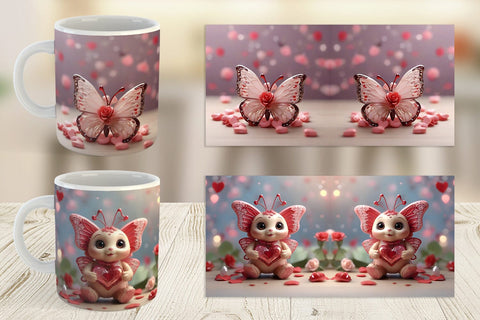 Mug Wrap Valentine Butterfly Sublimation artnoy 