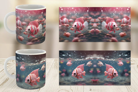 Mug Wrap Valentine Butterflyfish Sublimation artnoy 