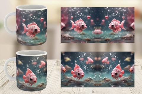 Mug Wrap Valentine Butterflyfish Sublimation artnoy 