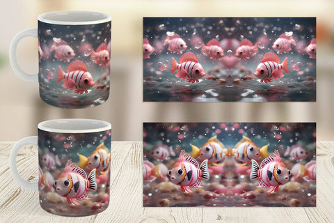 Mug Wrap Valentine Butterflyfish Sublimation artnoy 