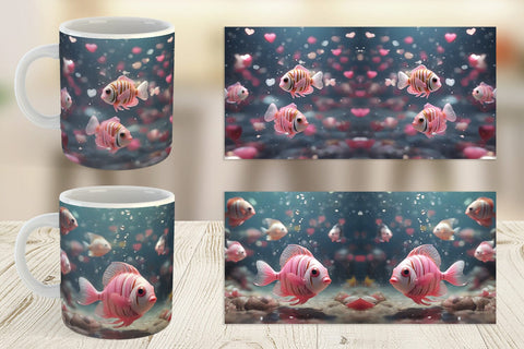 Mug Wrap Valentine Butterflyfish Sublimation artnoy 