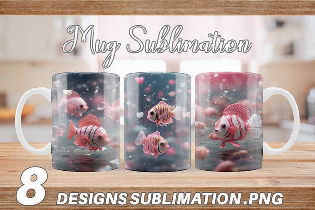 Mug Wrap Valentine Butterflyfish Sublimation artnoy 