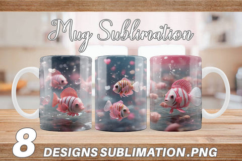 Mug Wrap Valentine Butterflyfish Sublimation artnoy 