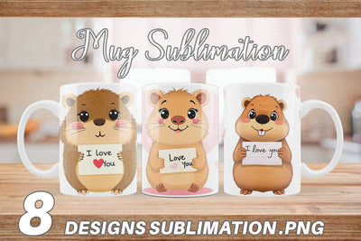 Mug Wrap Valentine Capybara Cartoon Sublimation artnoy 