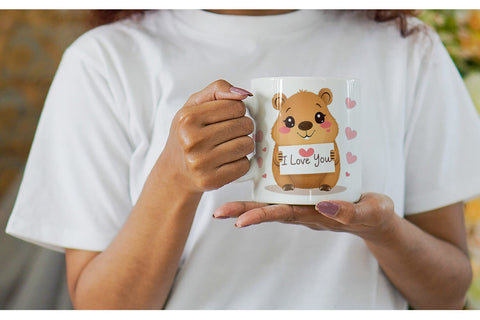 Mug Wrap Valentine Capybara Cartoon Sublimation artnoy 