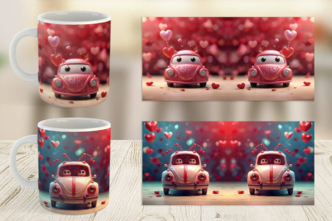 Mug Wrap Valentine Car Bug Sublimation artnoy 