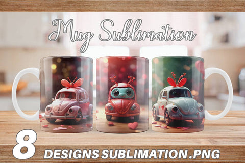 Mug Wrap Valentine Car Bug Sublimation artnoy 