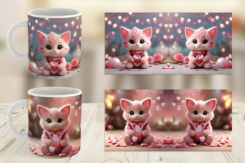 Mug Wrap Valentine Cat Sublimation artnoy 