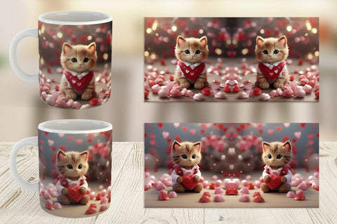 Mug Wrap Valentine Cat Sublimation artnoy 