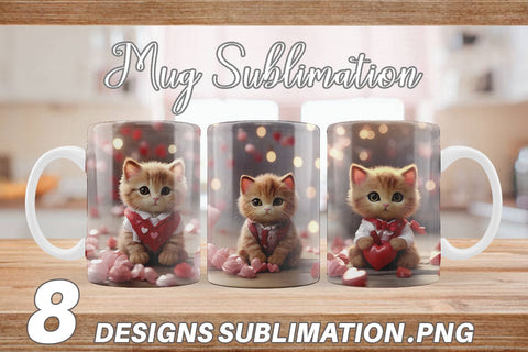 Mug Wrap Valentine Cat Sublimation artnoy 