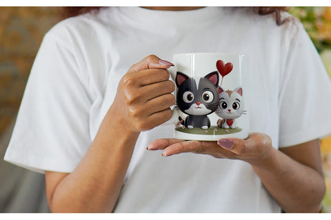 Mug Wrap Valentine Cat Sublimation artnoy 