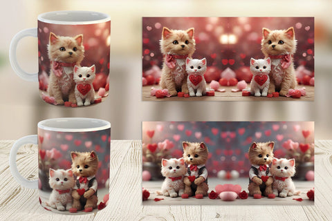 Mug Wrap Valentine Cat Sublimation artnoy 